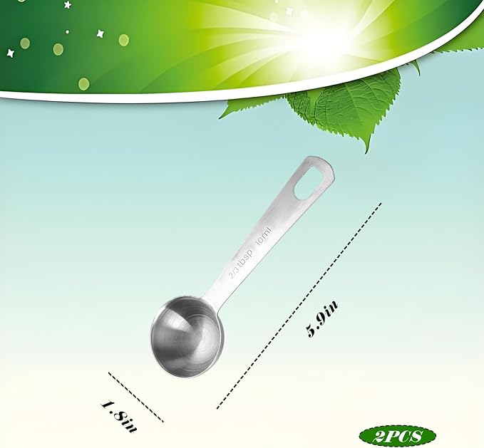 2 Pcs Coffee Scoop, 2 Tablespoon (10ml),Stainless Steel Coffee Spoon with Long Handle, for Milk Powder