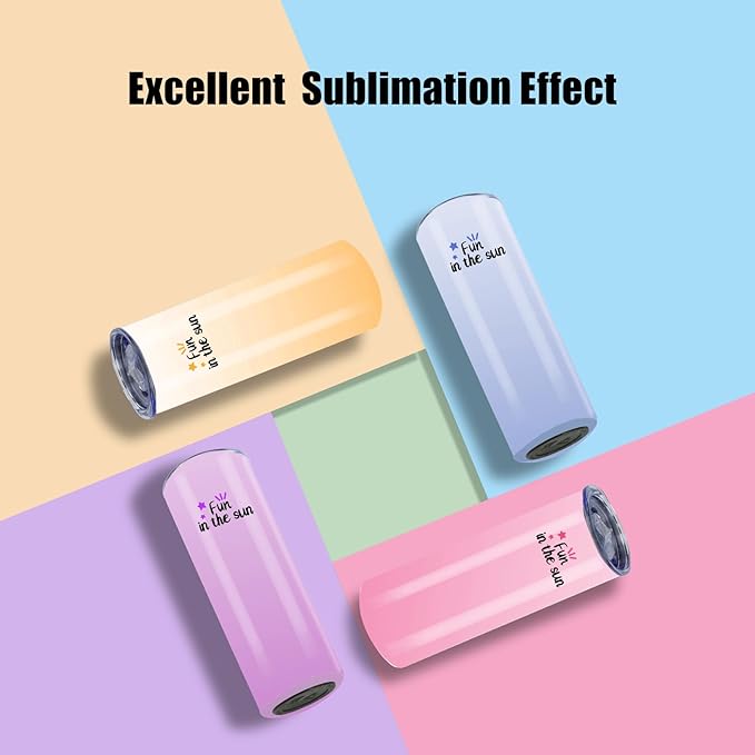 50 Pack 20oz Sublimation Tumblers Bulk, Sublimation Tumbler Blank, Skinny Straight Stainless Steel Blanks Cups with Individual Box(50, 20OZ)