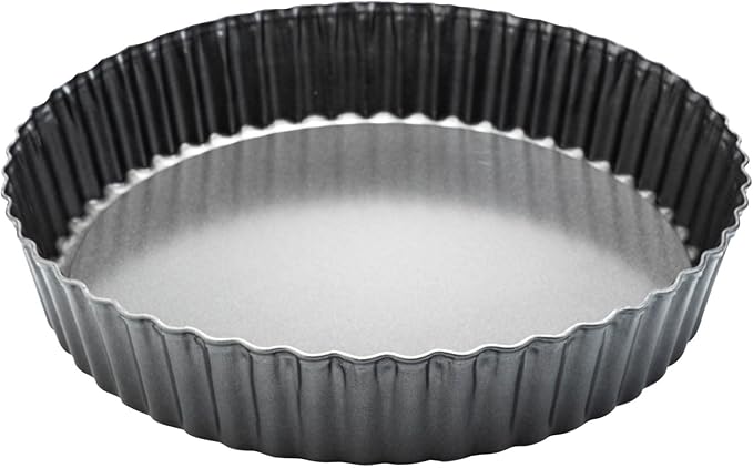 Deep Dish Quiche Pan, 11” x 2” Tall Pie Pan Deep Tart Pan with Removable Bottom, Nonstick Large Fluted Tart Mold Loose Base Round Deep Pizza Pan for Baking Easter Pie
