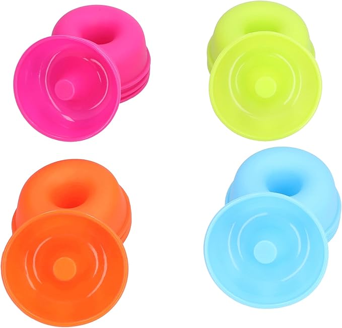 16PCS Mini Donut Mold, Silicone Donut Pans Reusable Baking Cups Cupcake Mold Bright Colors for Pastries Puddings