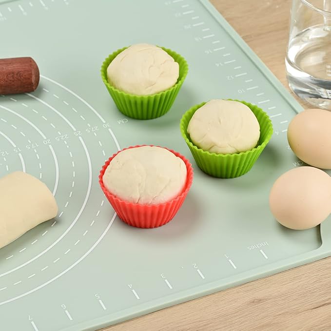 Silicone Pastry Mat 32"*24" Extra Thick Non Stick Baking Mat Food Grade Silicone Dough Rolling Mat with Edge Heightening Large