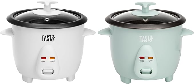Tasty Mini Rice Cooker with Removable Nonstick Bowl and Auto Keep Warm Function, Great For Soups, Stews, Grains and Oats, 6 Cups Cooked (3 Cups Uncooked), 1.5-Quart, Aqua