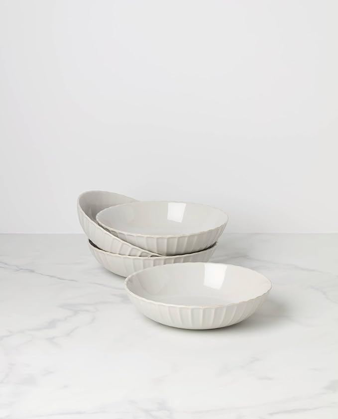 Lenox 897193 French Perle Scallop Pasta Bowls, Set of 4