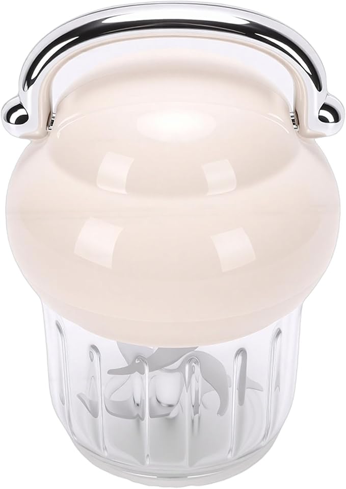 Generic Electric Garlic Chopper, 21000 RPM Portable Veggie Chopper Garlic Onion Grinder Masher, Cordless Mini Baby Food Processor, for Ginger, Chili, Fruit, 350ML