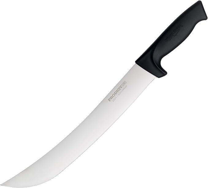 Ergo Chef Prodigy Series 12-Inch Cimeter Curved Blade Breaking Knife with 8 Inch Meat Carving Fork (2pc. Set)