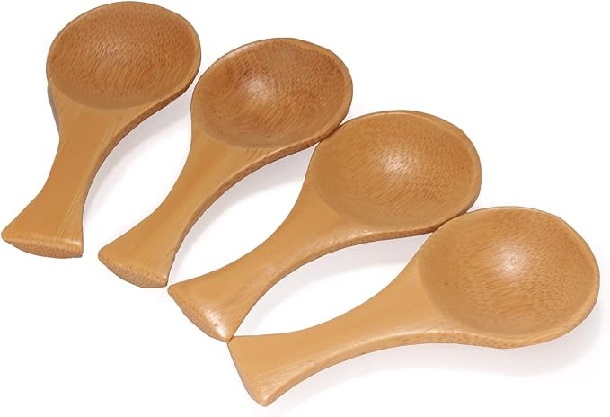 BambooMN - 3.5" Small Solid Bamboo Round Scoop, 100pcs