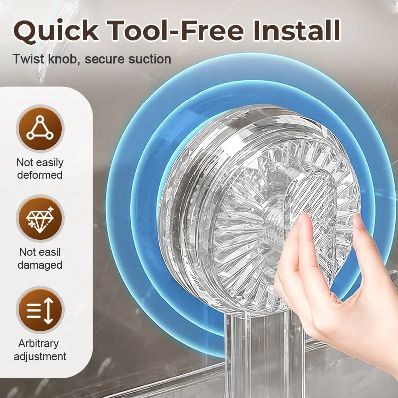 2025 NEW Universal Removable Faucet Storage Rack, Removable faucet storage rack installs, no drilling required, residual water automatically drains away, Thickened and widened panel design (White)
