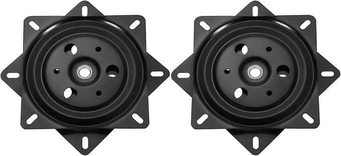 uxcell 6" Bar Stool Swivel Replacement, 360° Rotation Lazy Susan Turntable, Square Semi-Ball Bearing Seat Swivel Base Mount Plate for Recliner Chair or Table, Black (150x1mm)