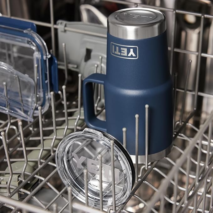 YETI Rambler 35 oz Straw Mug 2.0 - Double-Wall Vacuum Insulation for Cold Beverages – Dishwasher Safe – Cupholder Compatible – Reusable Straw – Comfortable Grip Handle – Travel Mug - Navy