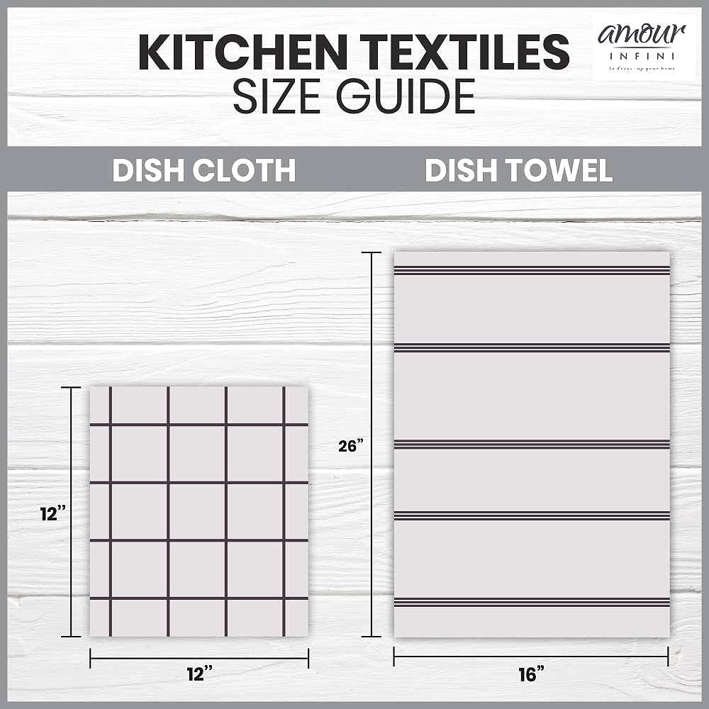 AMOUR INFINI Kitchen Towels Pack of 4 - Absorbent, Quick Drying Premium Cotton Tea Towel - Kitchen Linens 16x28 Inch Dish Towels with Hanging Loop (Rust)