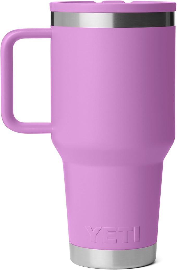 YETI Rambler 30 oz Travel Mug with Flip Straw Lid – Stainless Steel, Vacuum Insulated, Leakproof, Cup Holder Friendly
