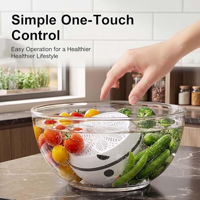 Fruit & Vegetable Cleaning Machine: Vegetable Cleaner Device with Multi-Mode Cleaning - Portable Waterproof Food Purifier for Fruits, Vegetables, Meat & Seafood - USB Rechargeable (white)