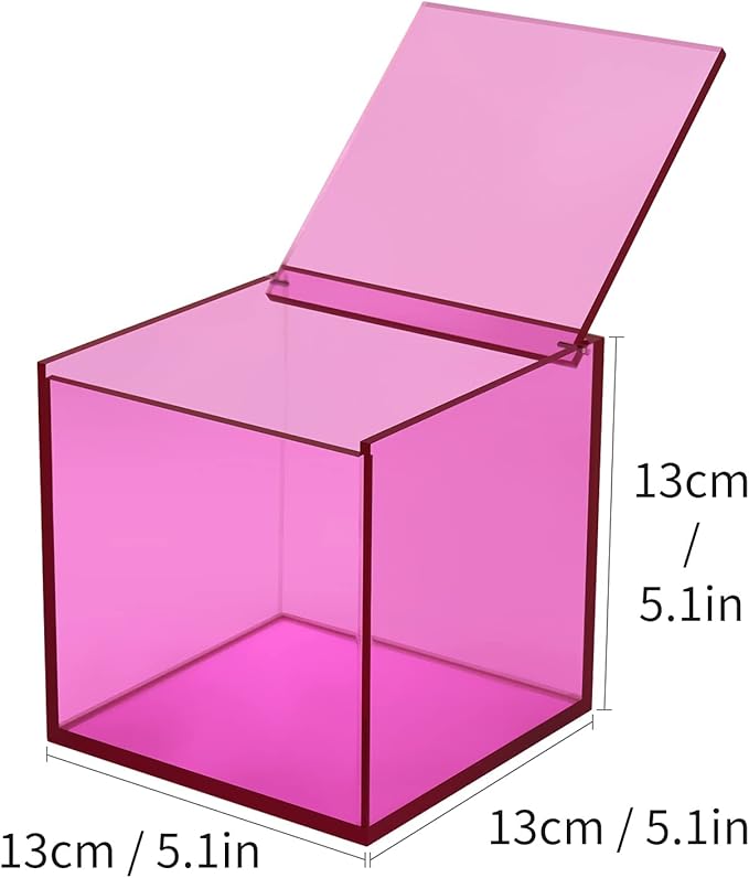 Coffee Capsule Storage Box Coffee Pod Holder Organizers Accessories Anti Dust Durable Clear Acrylic Box for House and Office Use, Pink, 5x5 In