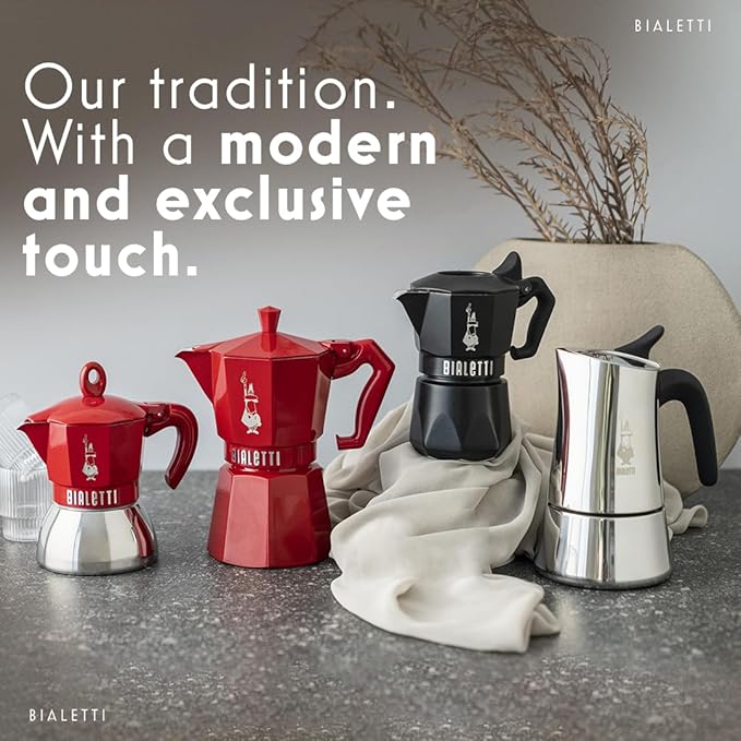 Bialetti Moon Exclusive Induction Stainless Steel Moka Pot, Stovetop Espresso Maker, Italian Coffee Maker, 4 Espresso Shots, (5.7 Oz - 170 ml), Compatible with All Stovetops, Silver
