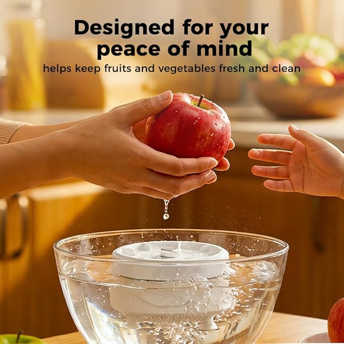 Fruit and Vegetable Washing Machine, 2026 Upgraded Produce Washing Device with Titanium Plate, Waterproof Food Cleaner, Rechargeable for Kitchen and Outdoor Use (2)