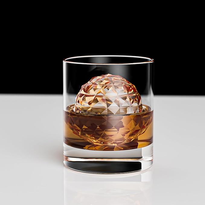 Bangp Clear Ice Ball Maker Mold,Whiskey Ice Cubes Mold,8 Distinctive 2" Crystal Clear Ice Balls for Cocktails and Drinks,Fun Shapes Ice Maker,Gifts for Men