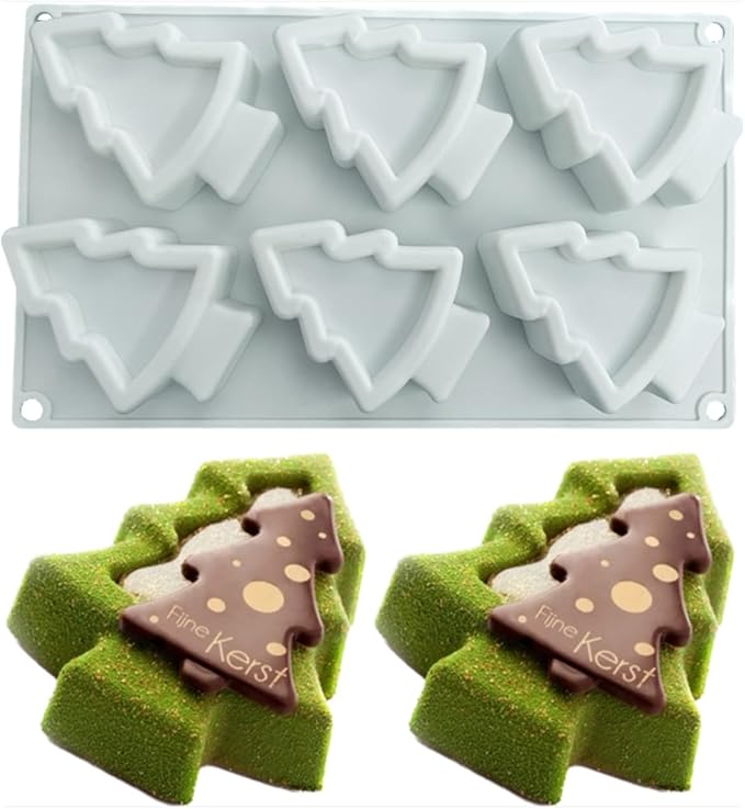 Christmas Tree Silicone Cake Mold, 3D Silicone Baking Molds for Cheesecake, Mousse, and Biscuits, Flexible Non-Stick Design, Easy Release (C_Christmas Tree)