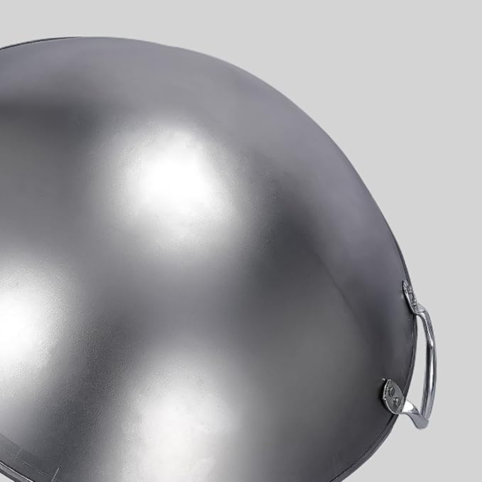 Large Iron Wok, Commercial Large Iron Wok Pan, Double Ear Wok, Not Easy to Rust,50x50x16cm