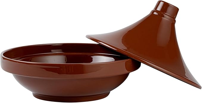 Restaurantware-Terra Tek 26 Ounce Terracotta Tagine Pot, 1 Microwavable Tagine Pot - Glazed Interior, Oven-Ready, Terracotta Serving Dish, Dishwashable, For Cooking And Serving