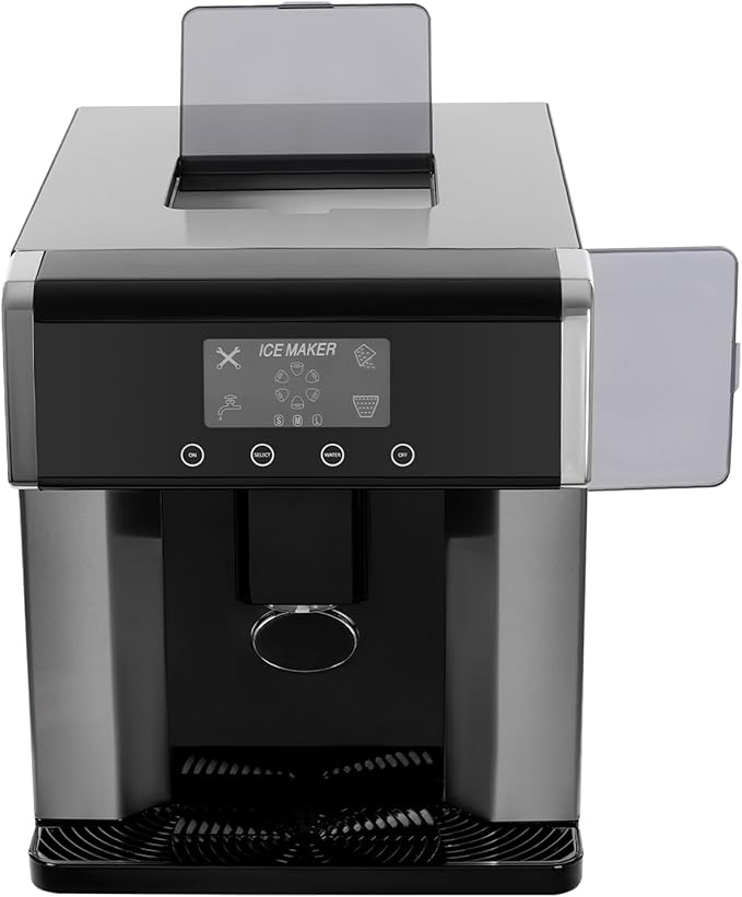 2 in 1 Water Dispenser Ice Maker, Countertop Water Cooler Dispenser Built-in Ice Maker with LCD Display and Self-Cleaning, 10Mins Quick Ice Make, 1.3lbs Ice Storage for Home Office