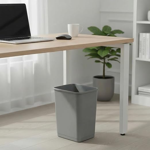 Superio 4.5 Gallon Slim Plastic Trash Can – Unlidded Medium Waste & Recycle Bin Only for Under Desk, Kitchen Cabinet, Office, Bedroom, Bathroom, Dorm, Indoor & Outdoor Use (18 Qt, Grey)