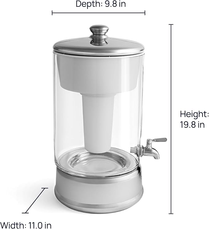 Culligan with ZeroWater Technology 40-Cup Glass Water Filter Dispenser – Includes 5-Stage Advanced Water Filter, Certified to Reduce Lead, Total PFAS (Forever Chemicals), Fluoride, and Chlorine