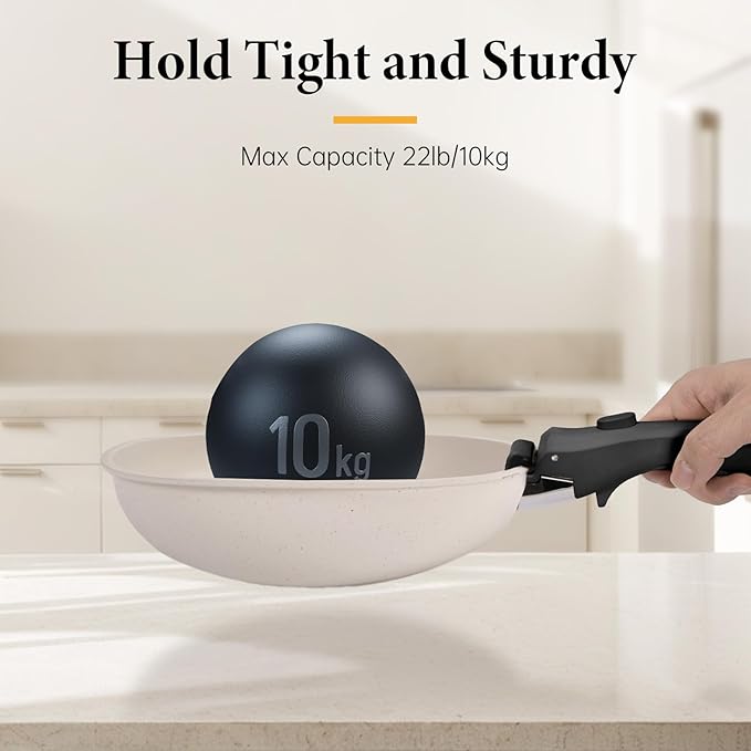 Removable Pot Handle, 2Pcs Universal Pan Handle, Replacement Handle for Pots and Pans, Fits All Cookware, Includes 2Pcs Spoon Rest, Durable & Heat-Resistant, Black
