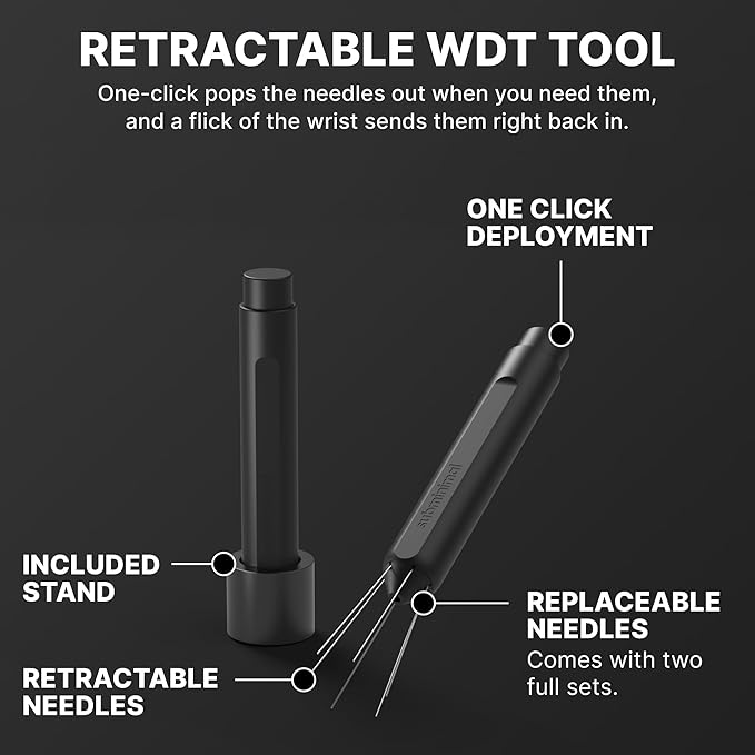 Subminimal Flick WDT Espresso Distribution Tool - Stirrer Tool For Barista-Grade Precision Brewing - Tamper w/Retractable Needles - Coffee & Espresso Machine Parts & Accessories