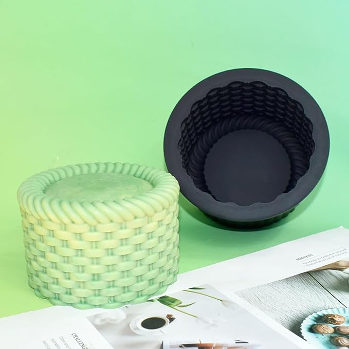 Silicone Mold, Basket-Shaped Baking Molds for Mousse Cake, Chocolate, Jelly, Candy, Wax, Candle Making, Non-Stick Food Grade Silicone Mould (G_ Flower Basket)