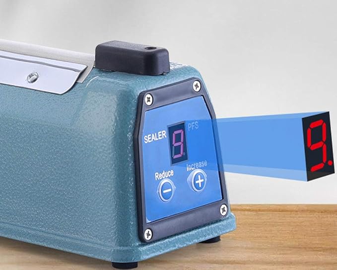 16 inch Manual Impulse Bag Hand Heat Sealer Machine, Bag Sealer Heat Sealing Closer Tool Poly Tubing Plastic Bag, Extra 2 Sheets and 1 Fuse Replacement Kit, Upgraded Digital Display