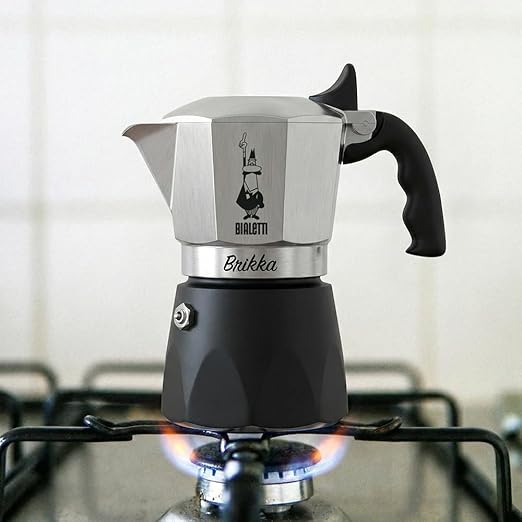 Bialetti Brikka Moka Pot - Crema-Rich Stovetop Espresso Maker, Italian Coffee Maker, 2 Espresso Shots (3.4 oz - 100 ml), Black