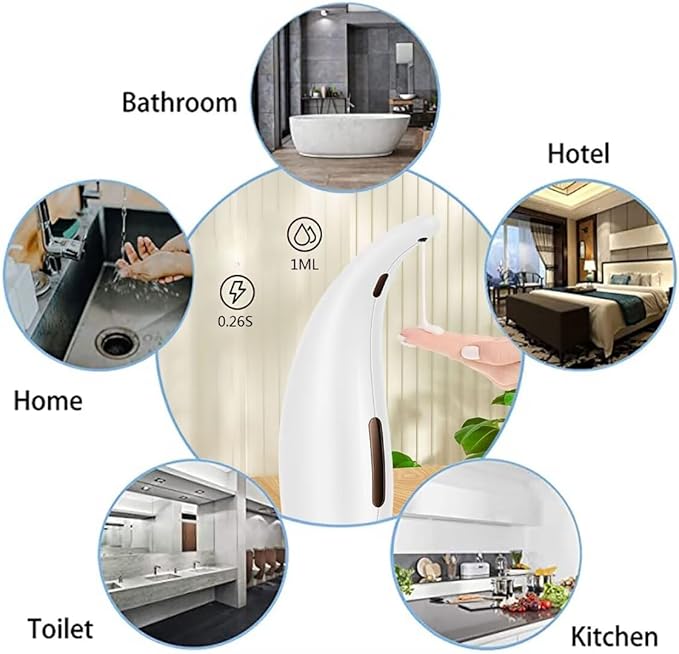 Soap Dispenser,Touchless Bath Kitchen Countertop Automatic Soap Dispenser with Infrared Motion Sensor,IPX6 Waterproof.Perfect for Bathroom and Kitchen.