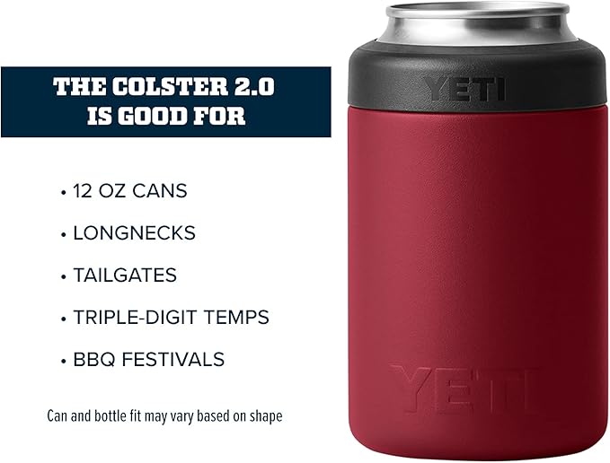 YETI Rambler 12 oz. Colster Can Insulator for Standard Size Cans, Harvest Red