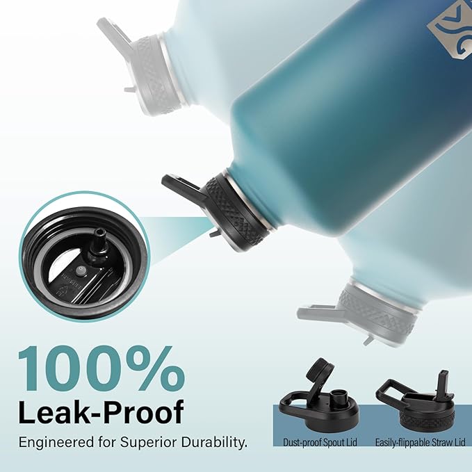 DYSANKY 1 Gallon Insulated Water Bottle | Upgraded Thickened Stainless Steel Metal Portable Sports Large Water Jug for Gym and Hiking with Carrier Bag, Handle Strap | BPA-Free 128 oz