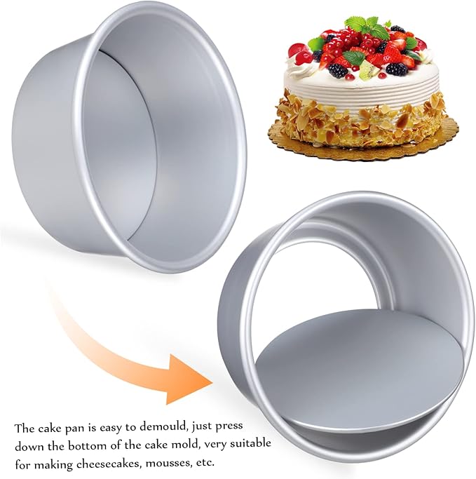 Luxshiny 1 Set Cake Molds with Parchment Liners Baking Tins Detachable Bottom for Easy Release for Cheesecakes and Mousses Healthy Design
