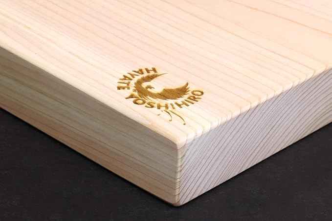 Yoshihiro Japanese Hinoki Cypress Natural One-Piece Wooden Professional Grade Cutting Board - Made in Japan (X-Large)