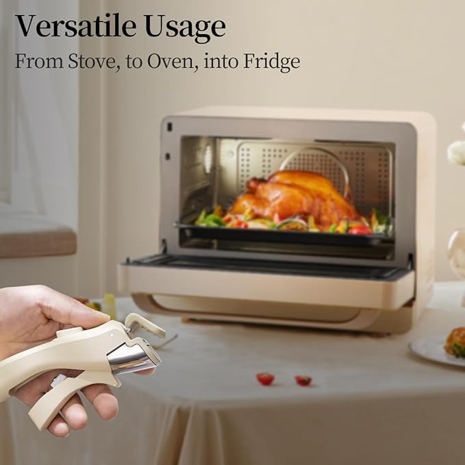 Removable Pot Handle, Universal Pan Handle, Replacement for Pots and Pans, Fits All Cookware, Includes Spoon Rest, Durable & Heat-Resistant, Cream White