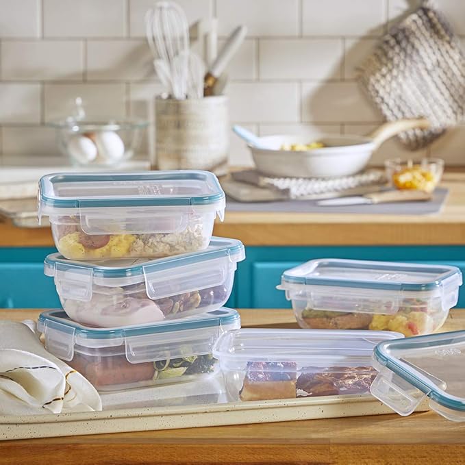 Snapware Plastic Total Solutions (5-Pack, 3 Cup) Food Storage Containers Set, Airtight & Leakproof Plastic Locking BPA-Free Lids Tupperware, Freezer Dishwasher Microwave Safe