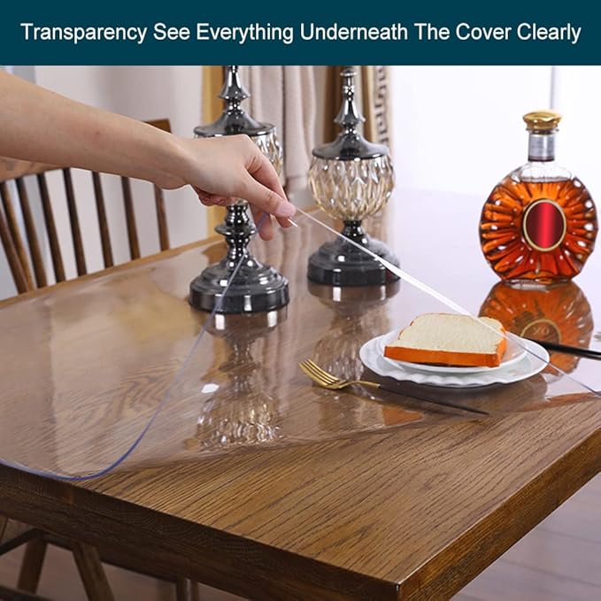 Clear Table Protector Plastic Office Desk Blotter Pad Cloths PVC Night Stand Table Cover Mat Office Desk Mat Shelf Surface Protection Crystal Children Painting Cover Pad Transprent Rectangular 16x28"