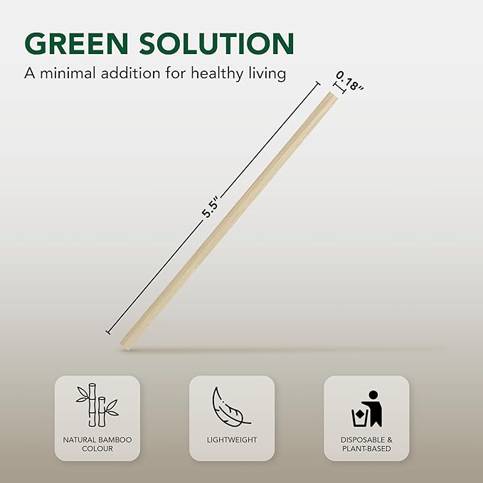 Party Essentials Bamboo 5.5" Coffee Stirrers/Beverage Stir Sticks, 1000-Count, Natural