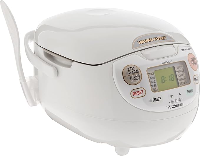 Zojirushi NS-ZCC10 Neuro Fuzzy Cooker, 5.5-Cup uncooked rice / 1L, White & NHS-10 6-Cup (Uncooked) Rice Cooker