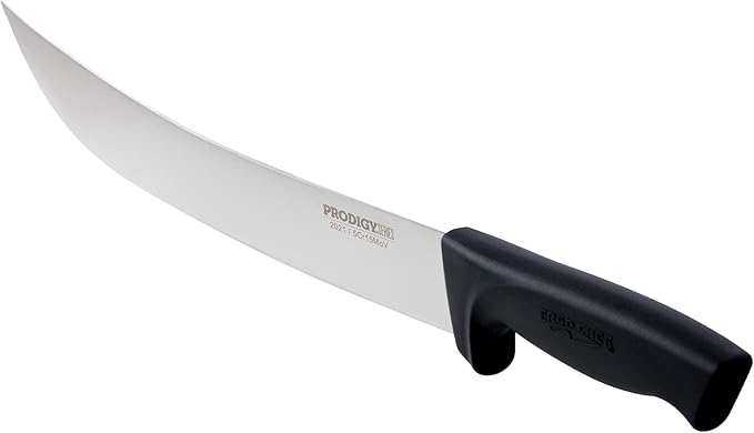 Ergo Chef Prodigy Series 12-Inch Cimeter Curved Blade Breaking Knife with 8 Inch Meat Carving Fork (2pc. Set)
