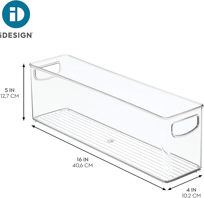 iDesign Recycled Plastic Stackable Storage Bin - Perfect to Hold Breast Milk Bags - Clear
