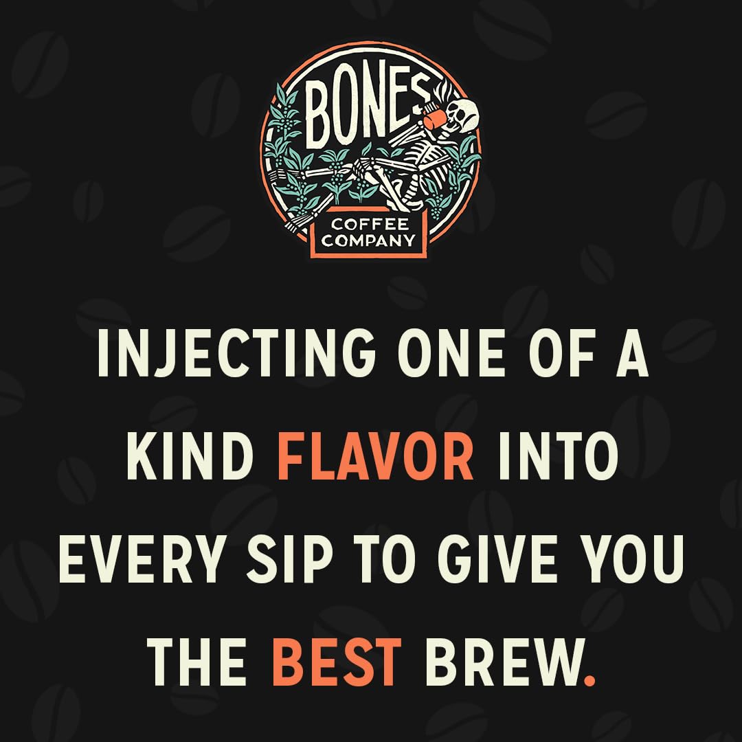 Bones Coffee Company Guatamela Single-Origin, Milk Chocolate, Citrus and Caramel Notes, Whole Coffee Beans, Low Acid Medium Roast Arabica Beans Flavored Coffee, 12 oz Whole Bean