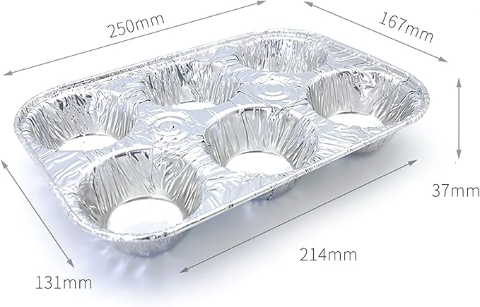 Waytiffer Muffin Pan 6-Cup Cupcake Aluminum Pans Favorite Muffin Tin Size for Baking Cupcakes - Standard Size (6-cup-20Pack)