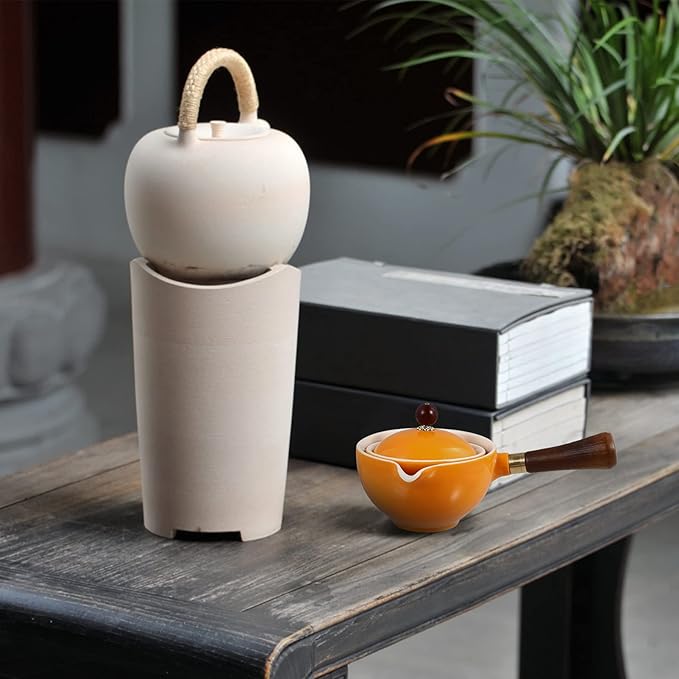 Ceramic teapot,large teapot,1pc Teapot Glass Water Pitcher Chinese Tea Maker Loose Leaf Tea Pot Chinese Household Filter Tea Steel Tea Filter(Yellow)