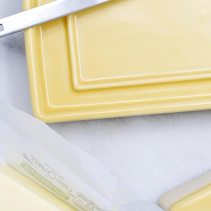 ZERO JAPAN Compact Butter Dish for Countertop, Fits West Coast Butter Sticks (Stubby Size), Ceramic Butter Keeper with Lid, Space-Saving Design, Made in Japan, Aqua Mist