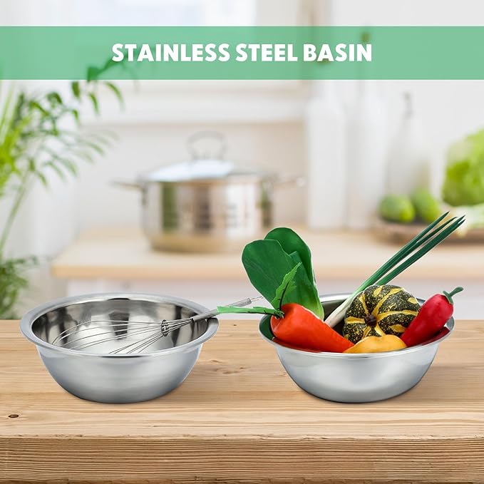 Pinkunn 20 Pcs Stainless Steel Mixing Bowls, Nesting Metal Salad Prep Bowls Bulk Reusable Baking Food Container Large Medium Small for Kitchen Hotel Restaurant Cooking, Silver (8.66 x 3 Inch)