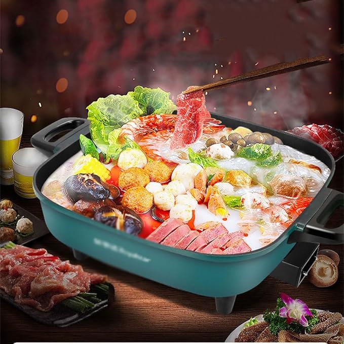 HBJWOV Electric Cooking Pot Multifunctional Electric Hot Pot Intelligent Electric Heating Pot Electric Wok(E)