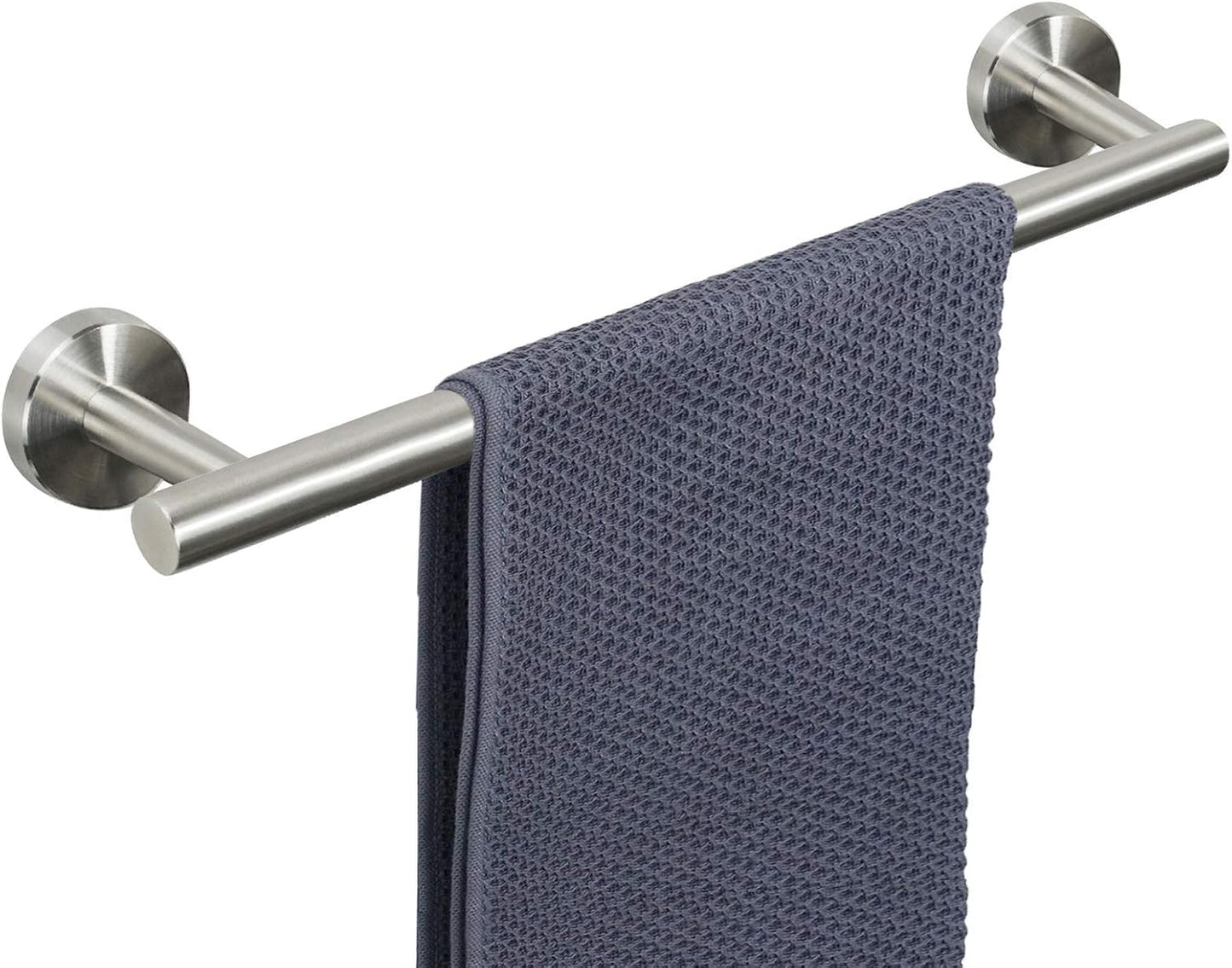 NearMoon Bath Towel Bar, Bath Accessories Thicken Stainless Steel Shower Towel Rack for Bathroom, Towel Holder Wall Mounted (2 Pack, Brushed Nickel, 18 Inch)
